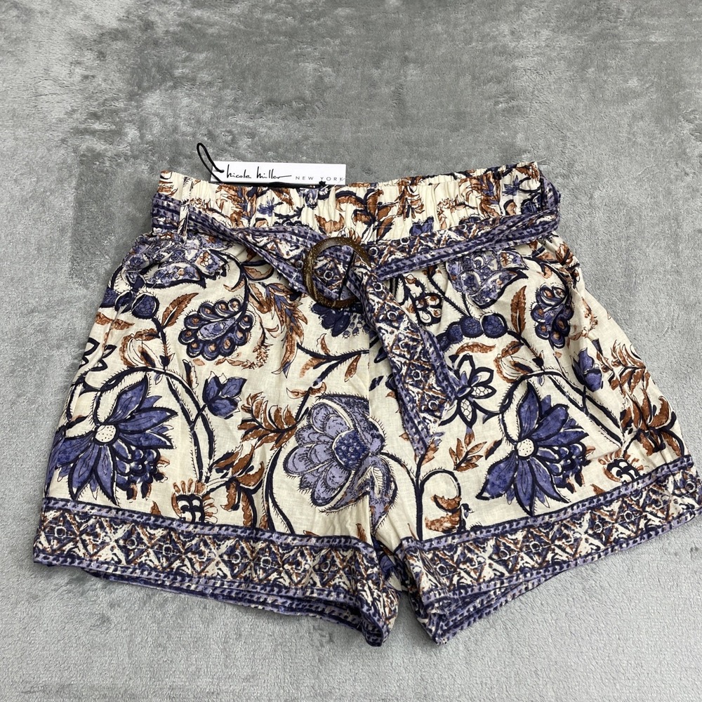 NWT‎ Nicole Miller Shorts Women Sz Xs Boho Tropical Floral Beach Girly